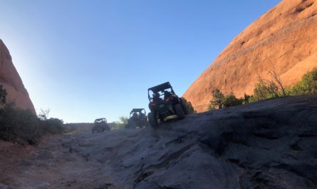 Ascending Baby Lion's Back near Moab in a RZR UTV