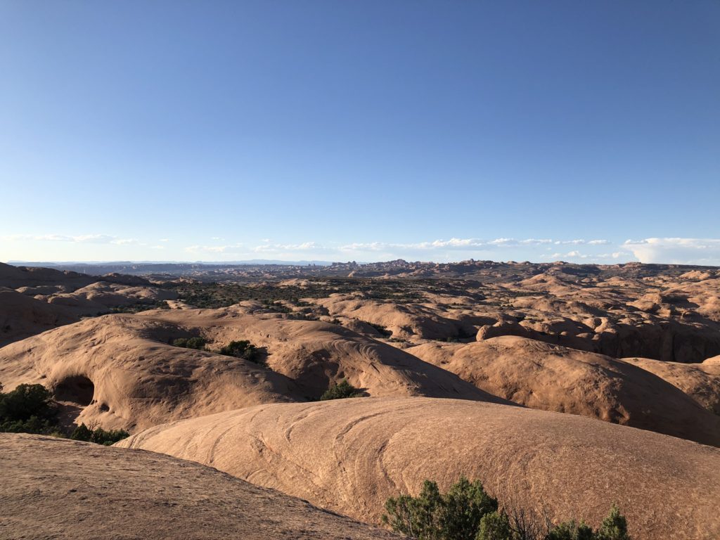 View of slick-rock dunes around Moab