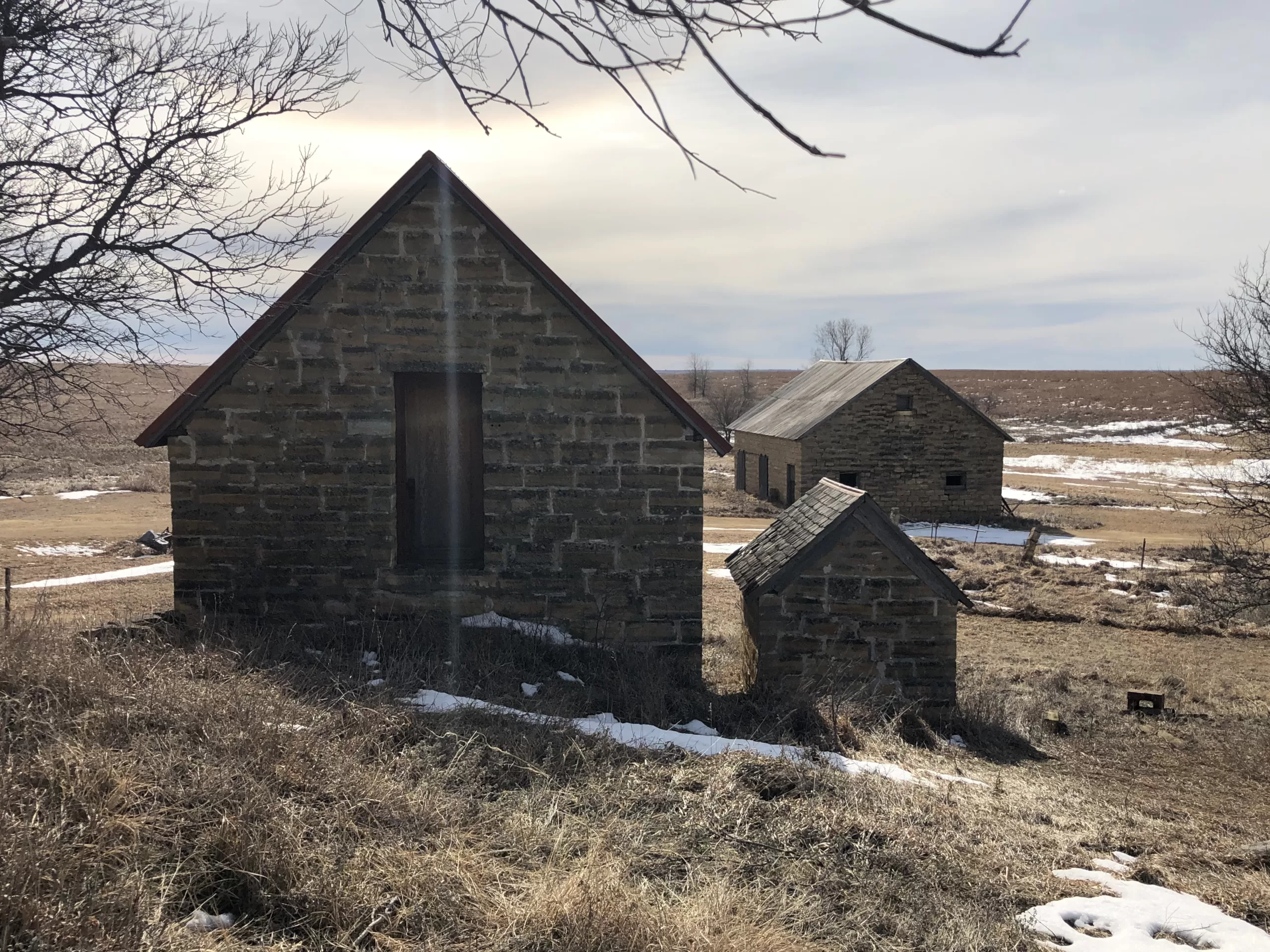 Farmhouse constructed from post rock